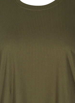 Kortærmet t-shirt i ribkvalitet, Olive Night, Packshot image number 2