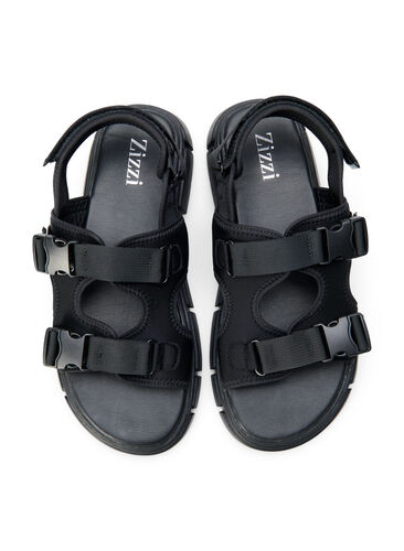 Wide fit sandal , Black, Packshot image number 1