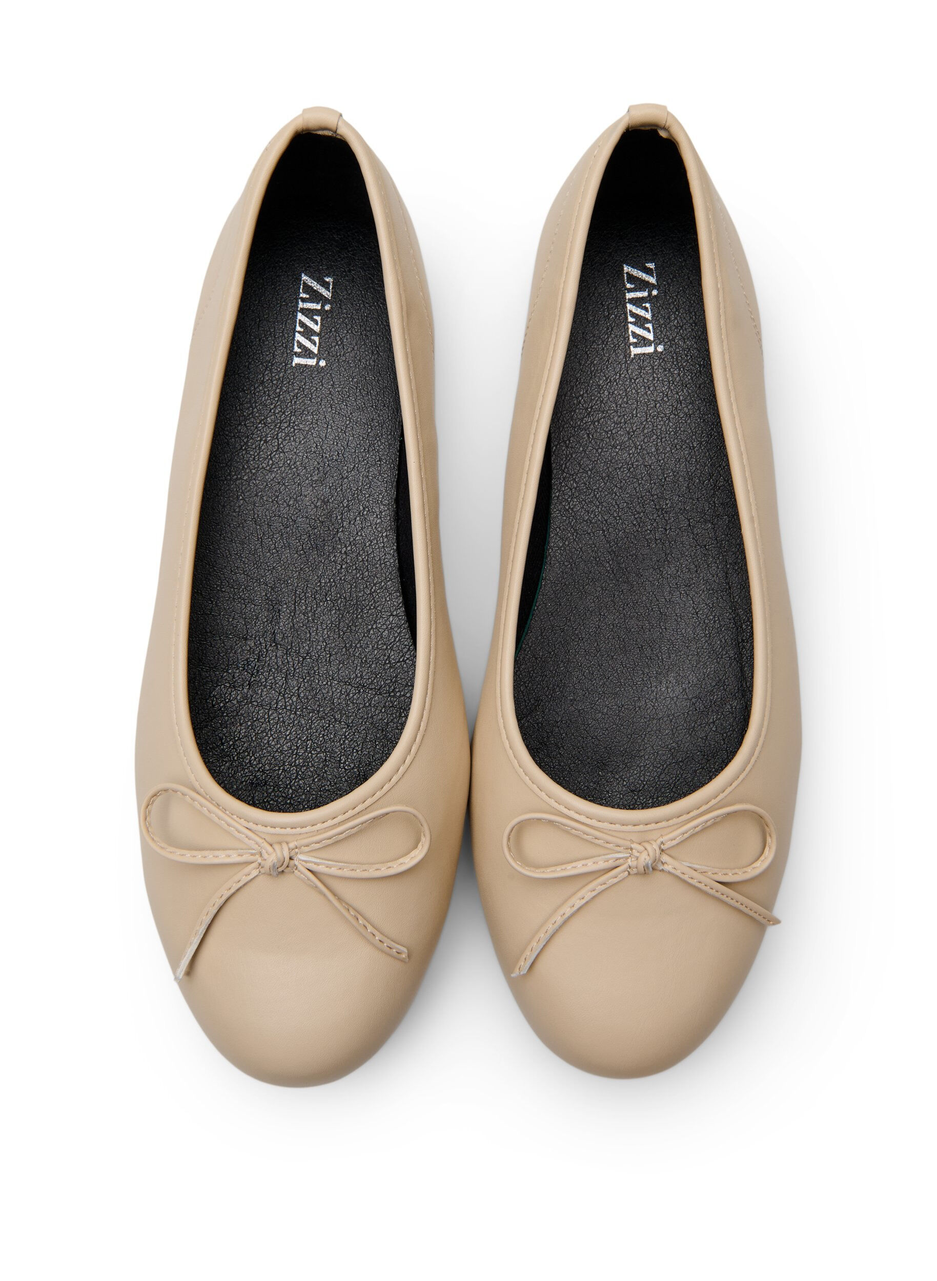 Zizzi Wide fit - Ballerina med sl&oslash;jfe, Beige, Packshot image number 2