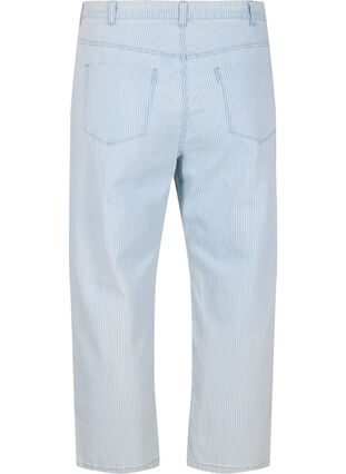 Straight fit Vera jeans med ankellængde, Light Blue Stripe, Packshot image number 1