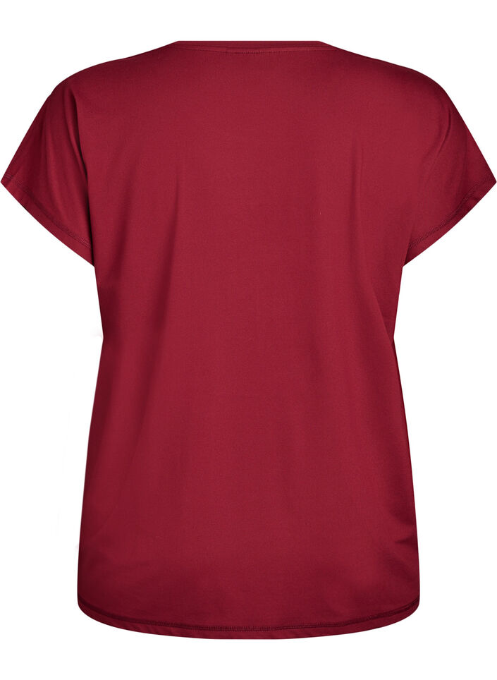 Ensfarvet tr&aelig;nings t-shirt, R&oslash;d, Packshot image number 1