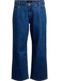 Wide leg jeans med h&oslash;j talje, Bl&aring;