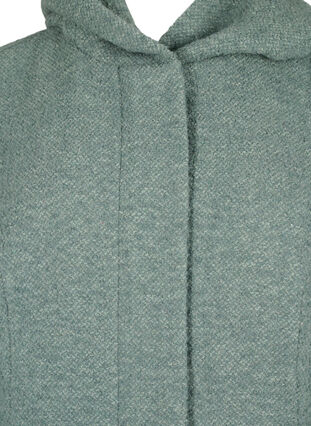 Boucléfrakke med uld, Balsam Green Mel., Packshot image number 2