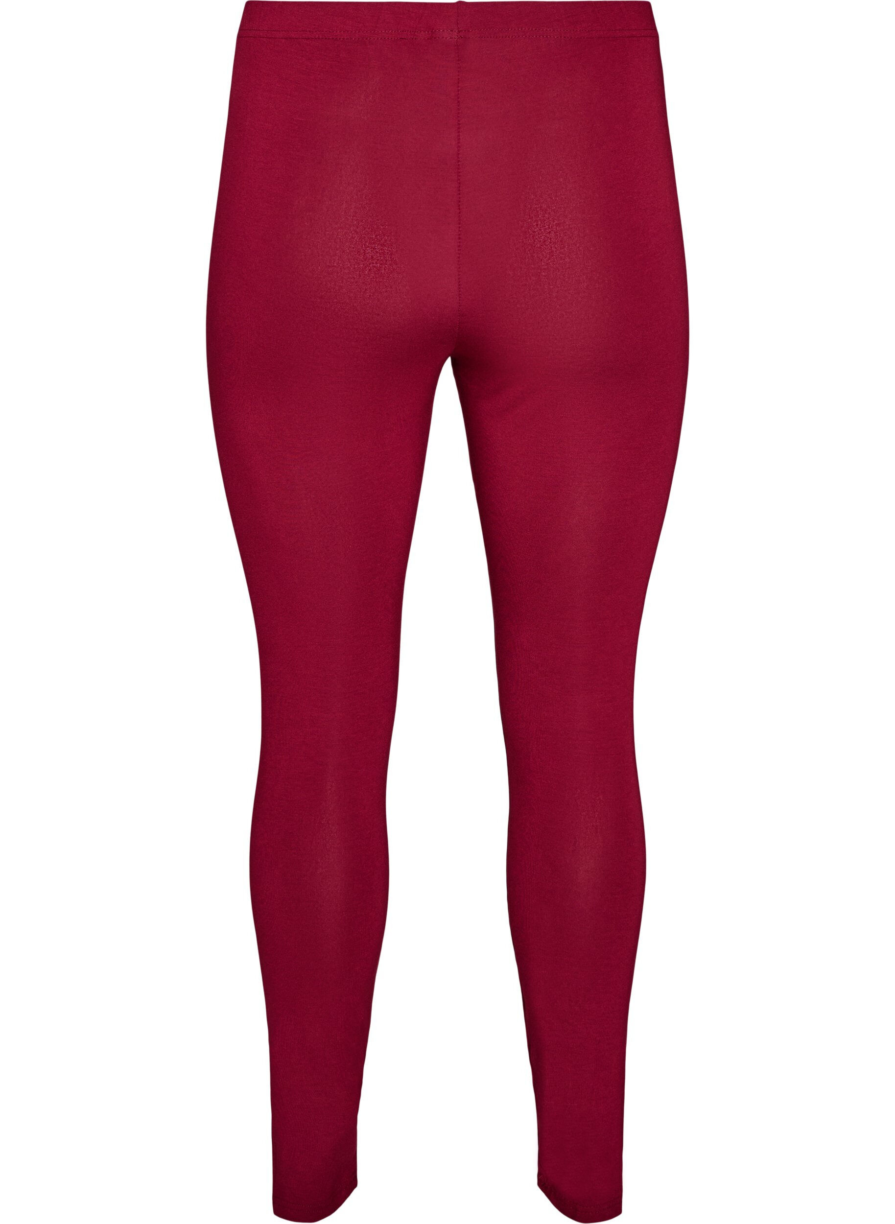 ZizziBasis leggings i viskose, R&oslash;d, Packshot image number 1
