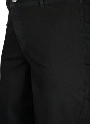 Højtaljede jeans med vide ben, Black, Packshot image number 2