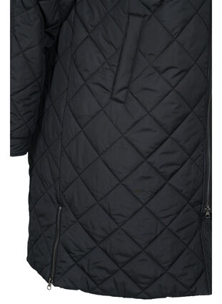 Quiltet jakke med lommer og slids, Black, Packshot image number 3