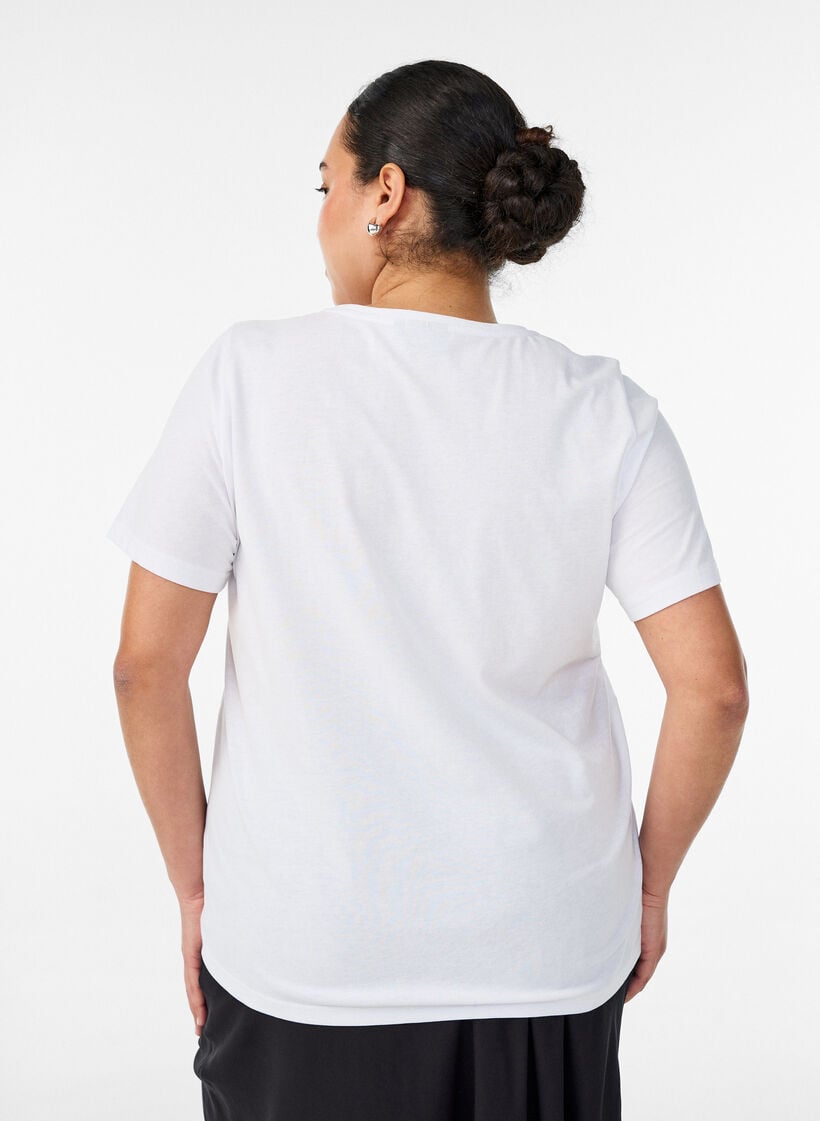 T-shirt med motiv, Hvid, Model image number 2