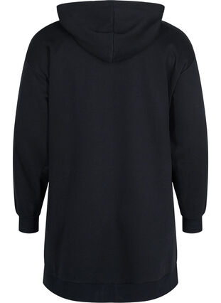 Sweatshirt med hætte og lommer, Black, Packshot image number 1