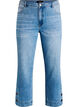 Cropped Kiana jeans med straight fit og knapdetaljer, Bl&aring;, Packshot image number 0
