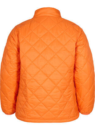 Quiltet letvægts jakke med lynlås og lommer , Mandarin Orange, Packshot image number 1