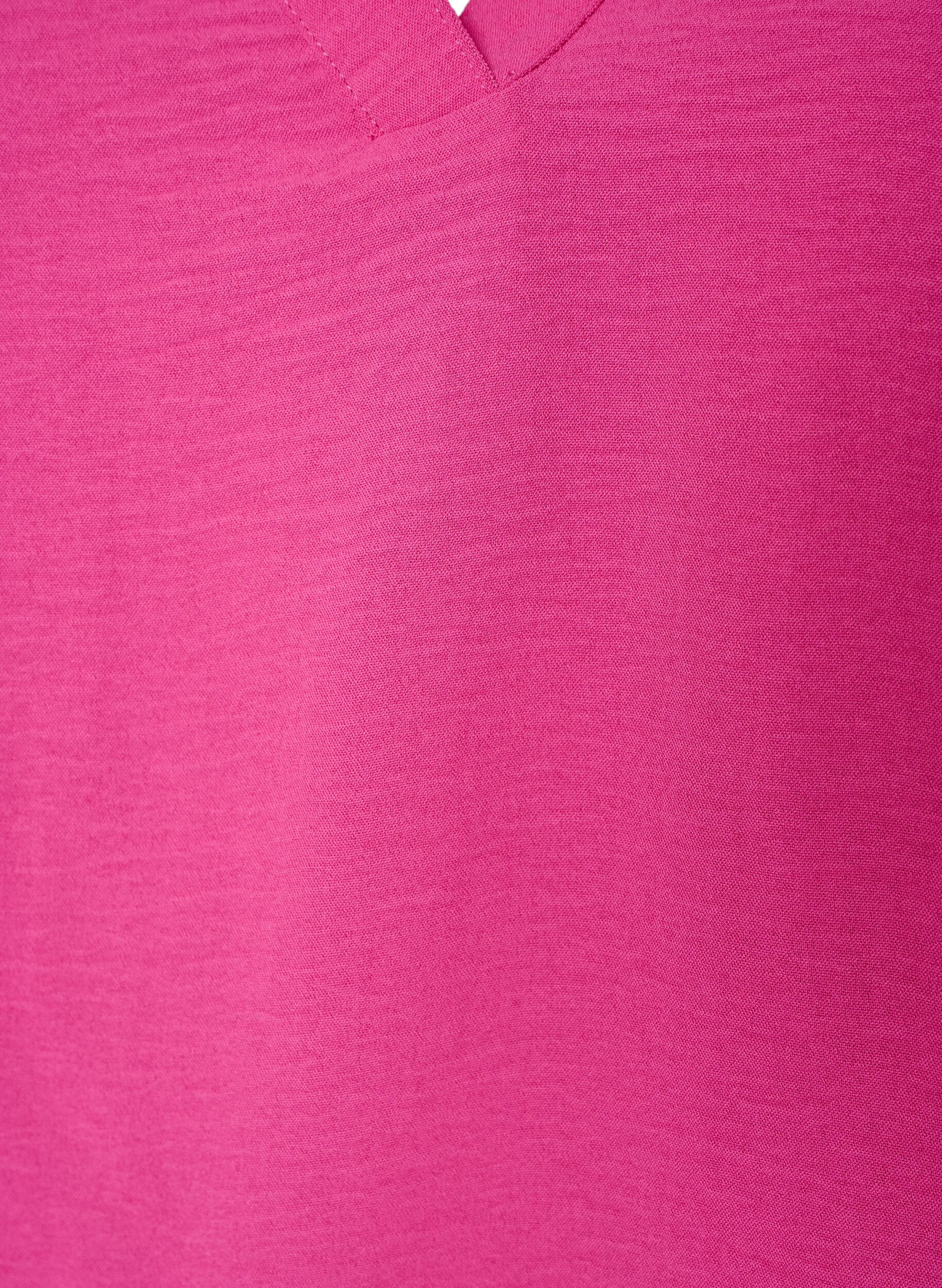 Zizzi&AElig;rmel&oslash;s top med rynkedetaljer, Lyser&oslash;d, Packshot image number 2