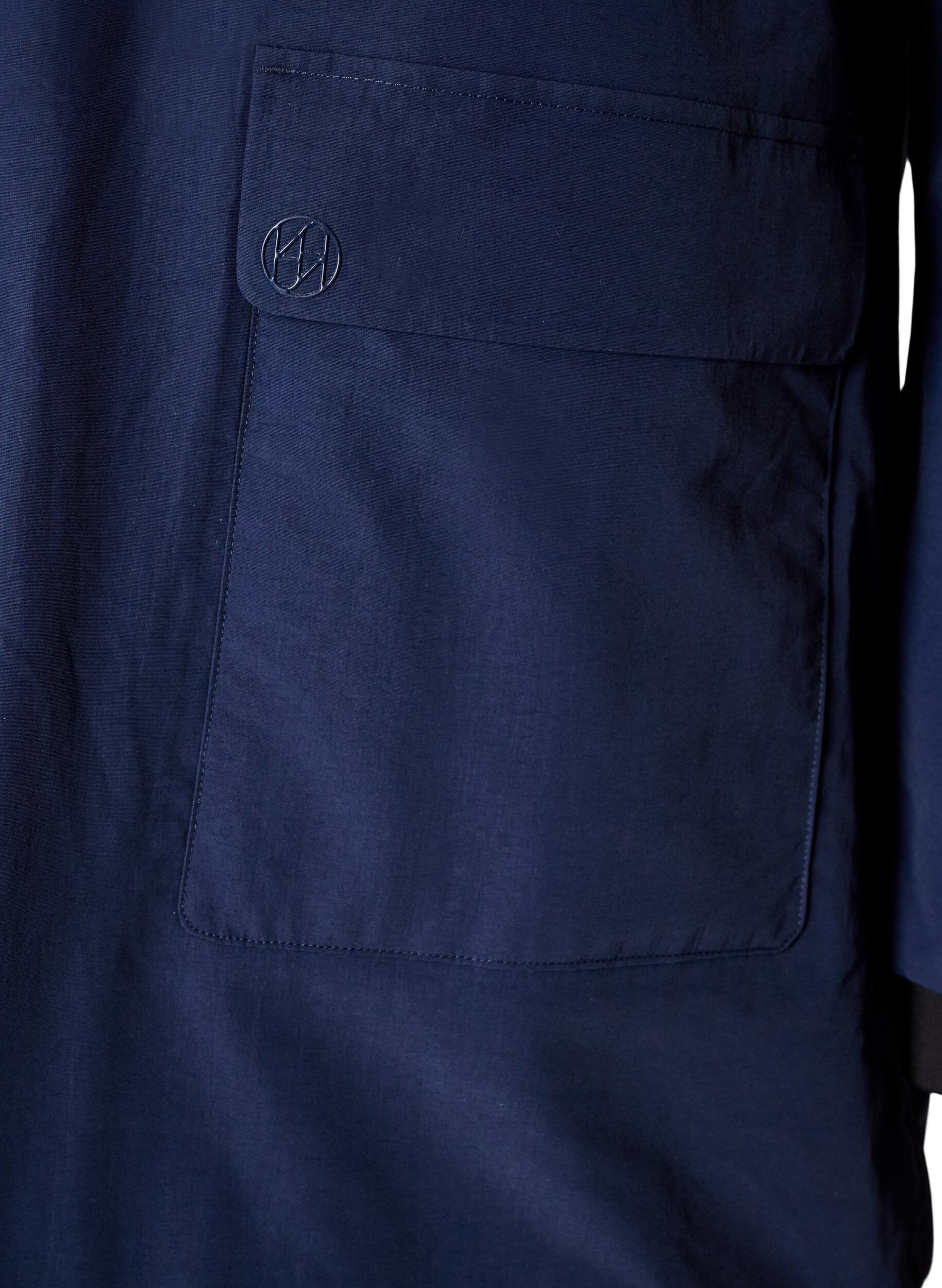 ZizziVandt&aelig;t parka vinterjakke med h&aelig;tte, Bl&aring;, Packshot image number 3