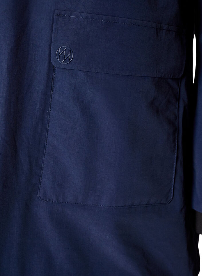 Vandt&aelig;t parka vinterjakke med h&aelig;tte, Bl&aring;, Packshot image number 3