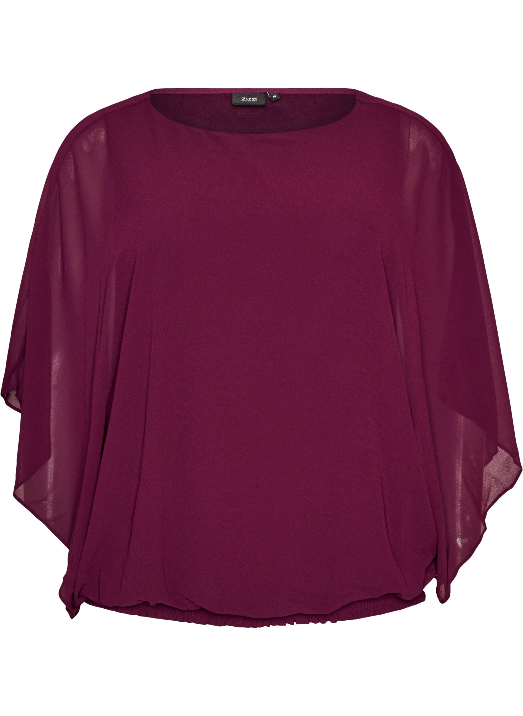 Chiffonbluse med balloneffekt