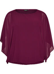 Chiffonbluse med balloneffekt, Lilla