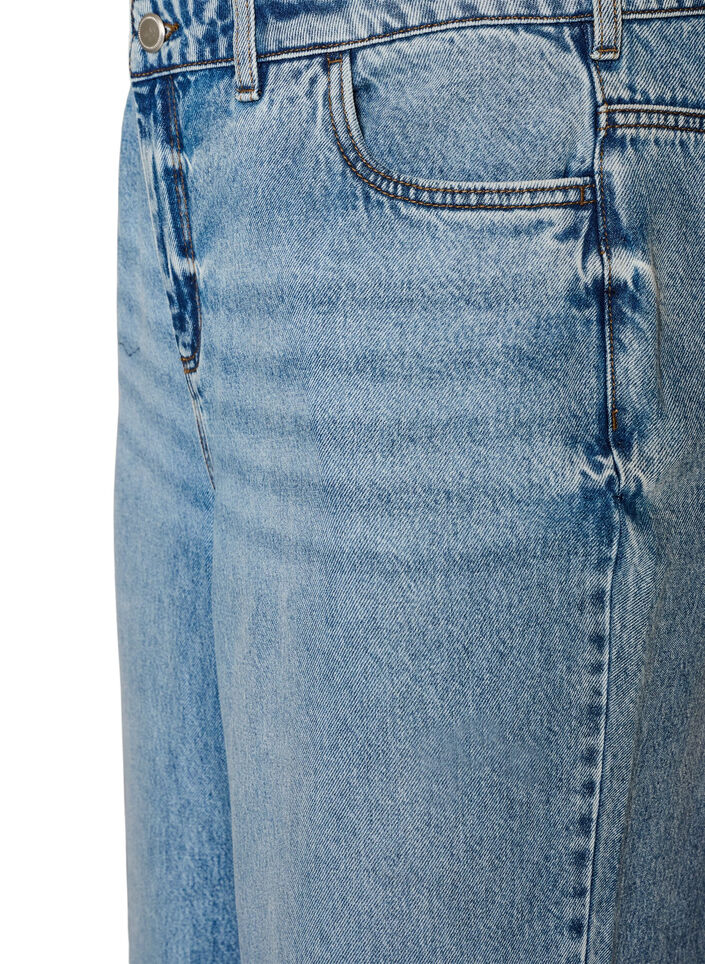 Kiana straight fit jeans med h&oslash;j talje, Bl&aring;, Packshot image number 2