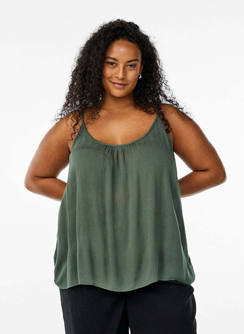 Strop top i viskose, Gr&oslash;n, Model image number 0