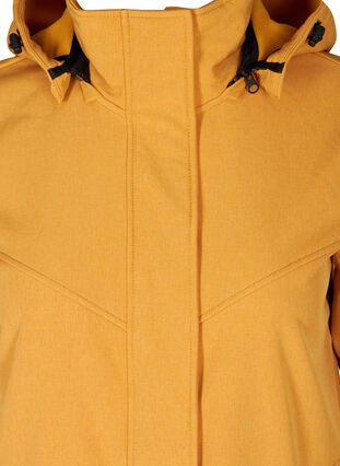 Lang softshell jakke med hætte, Spruce Yellow, Packshot image number 2