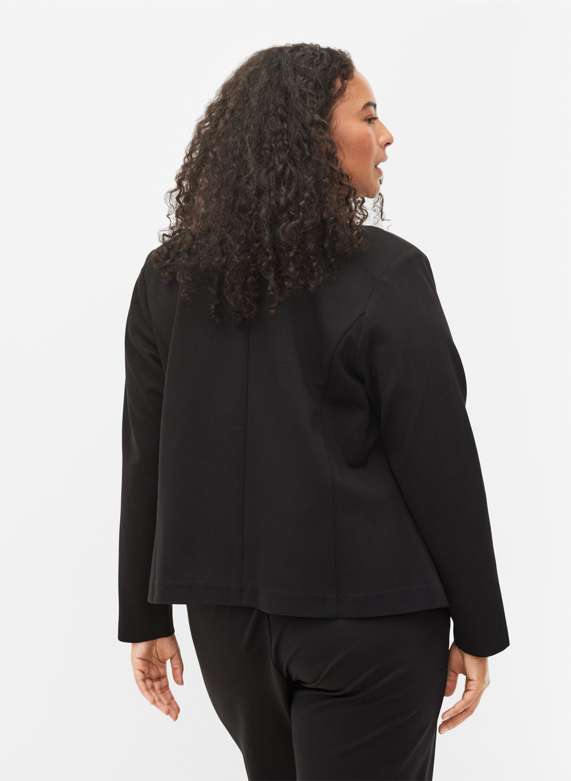 Zizzi Kort blazer uden lukning, Black, Model image number 1