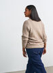 Meleret strikbluse med rund hals, Beige, Model image number 2