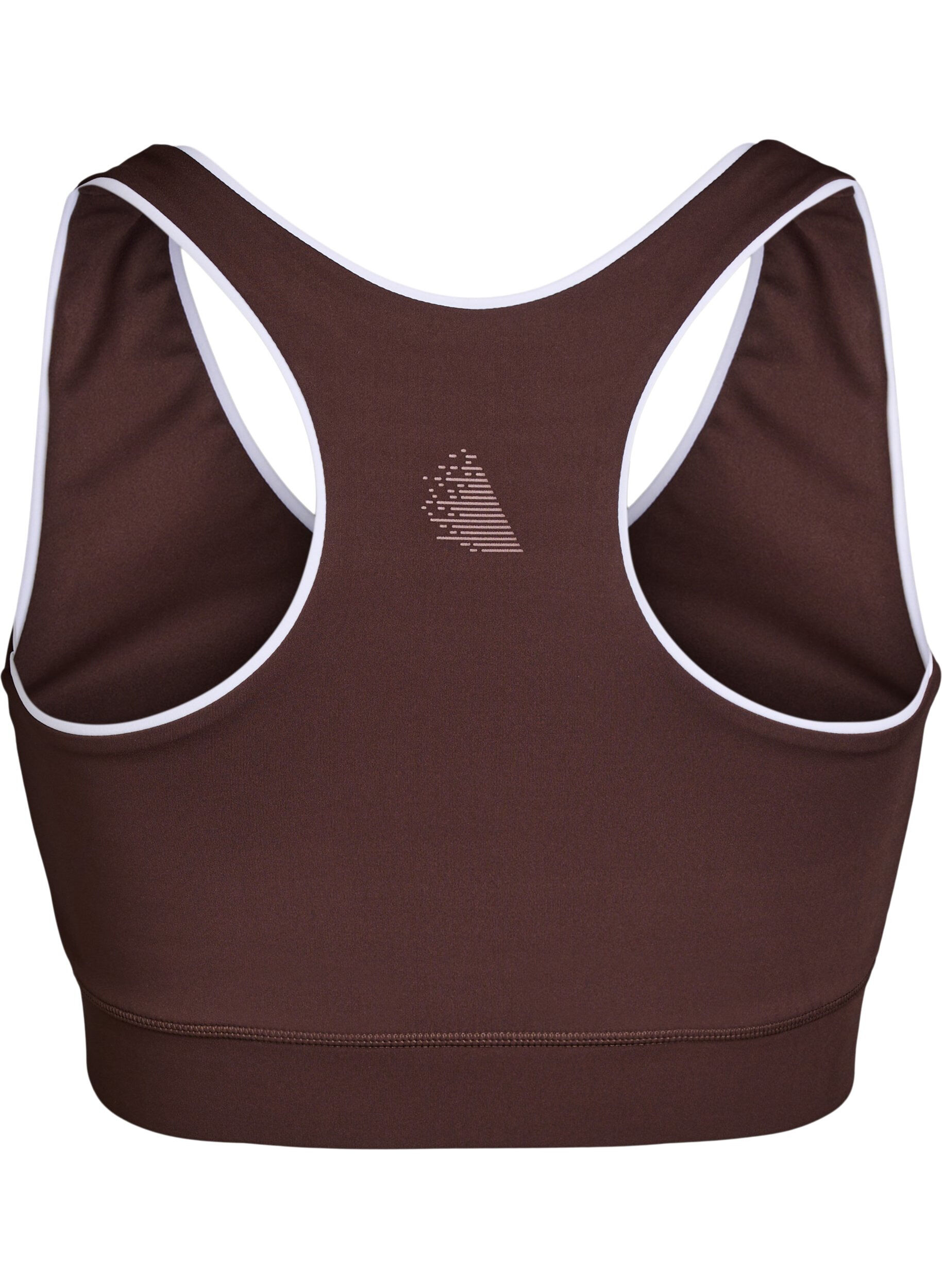 Zizzi Racerback sports bh med kontrast-piping, Brun, Packshot image number 1