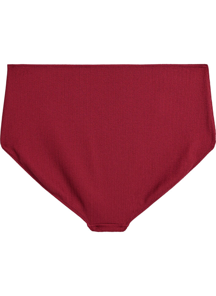 Bikinitrusse med h&oslash;j talje og struktur, R&oslash;d, Packshot image number 1