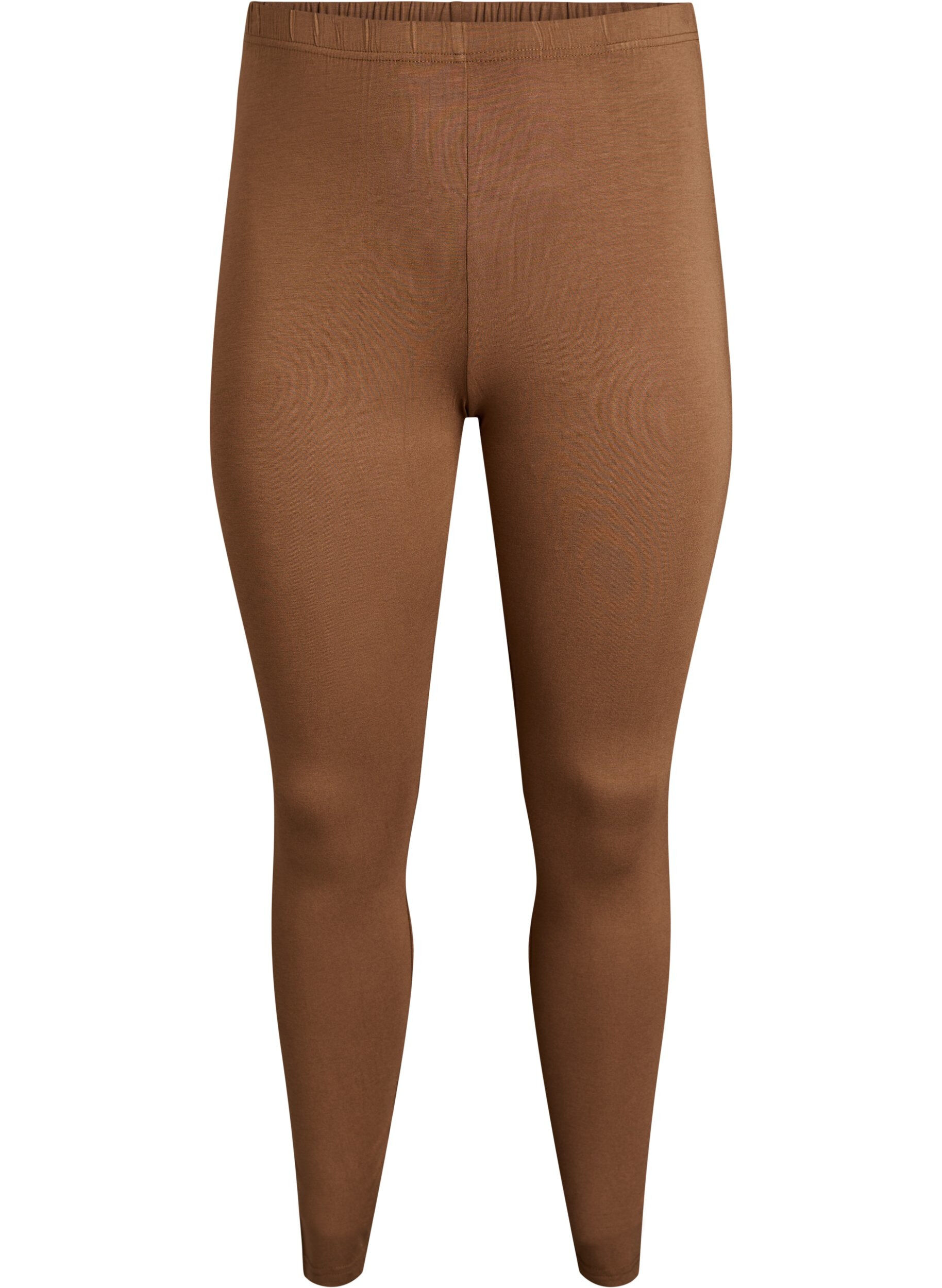ZizziBasis leggings i viskose, Brun, Packshot image number 0