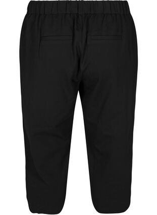 Ensfarvede culotte bukser med lommer, Black, Packshot image number 1