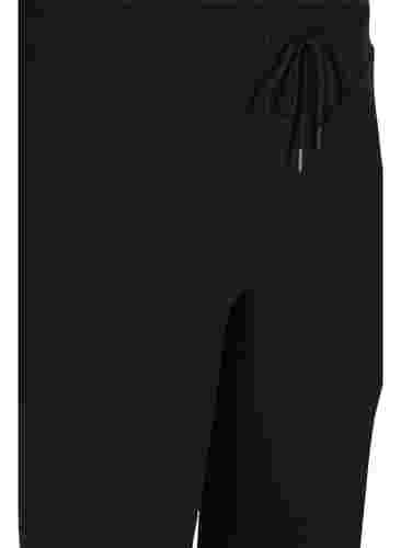 Flared træningsbukser i rib, Black, Packshot image number 2