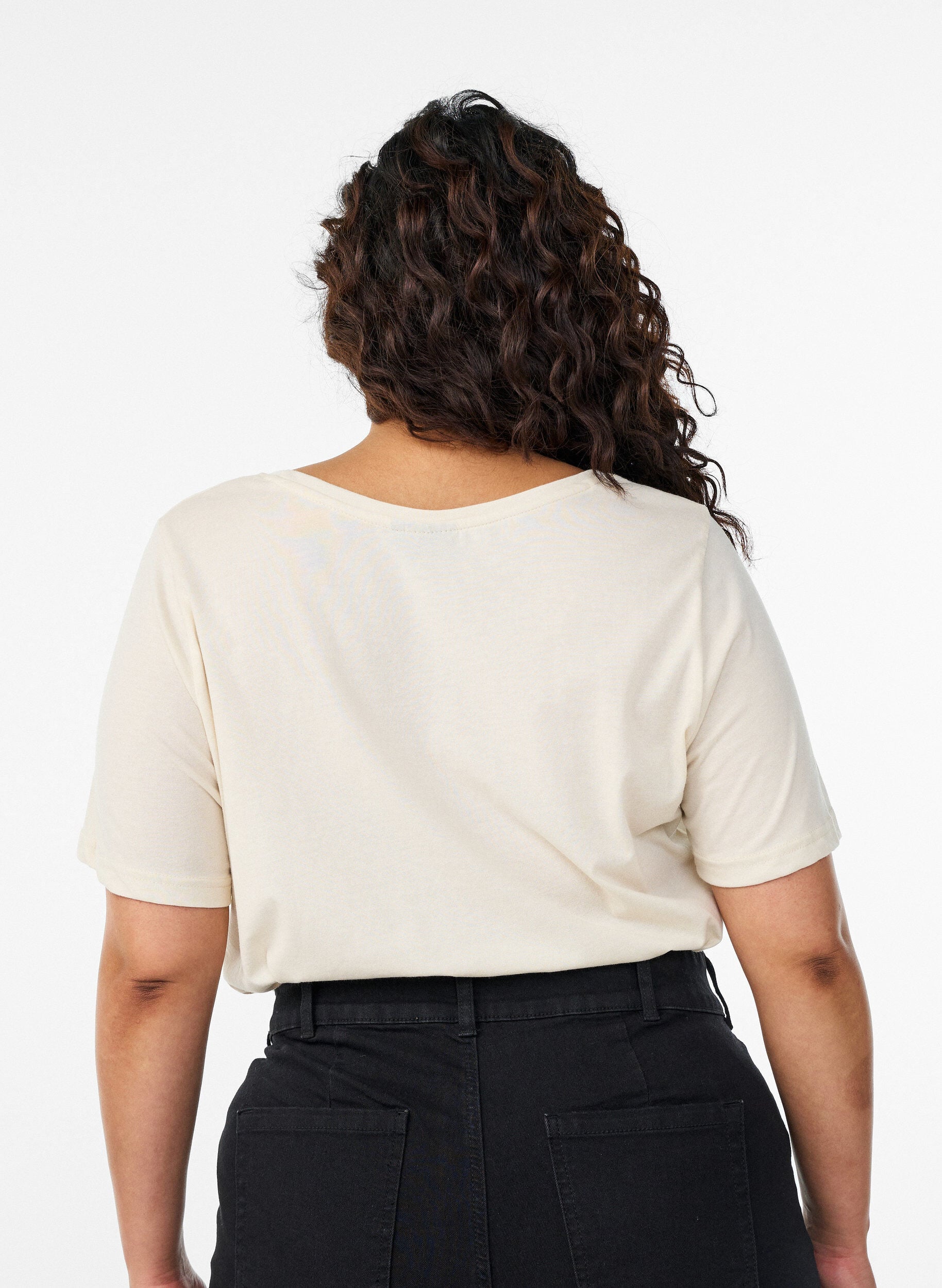 ZizziT-shirt med motiv, Vanilla, Model image number 2