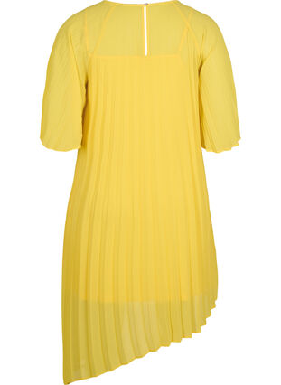 Kjole med 2/4 ærmer og a-shape, Primrose Yellow, Packshot image number 1