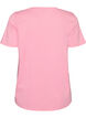 T-shirt i bomuld med print foran, Lyser&oslash;d, Packshot image number 1