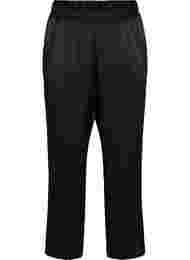 Løse bukser med lommer og elastikkant, Black