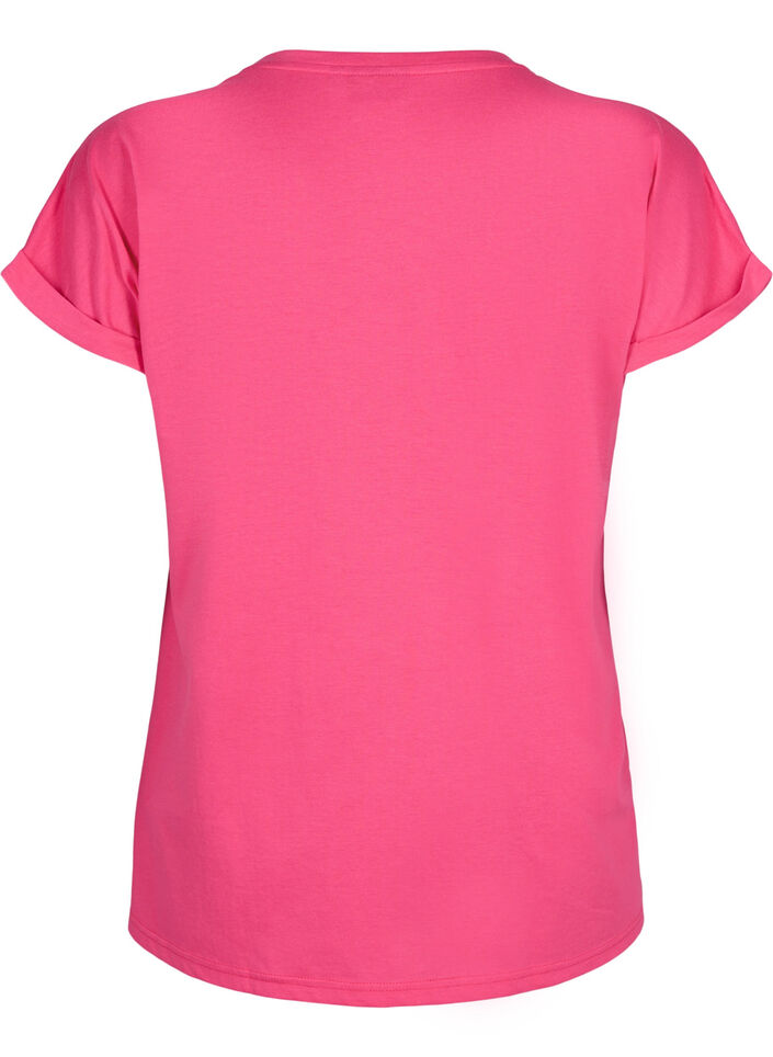 Kort&aelig;rmet t-shirt i bomuldsblanding, Lyser&oslash;d, Packshot image number 1