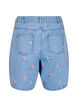 Denim shorts med broderede blomster, Blå, Packshot image number 1
