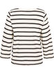 Stribet cardigan med bindebånd, Sand Black Stripe, Packshot image number 1