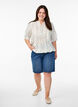 Bluse med print og 1/2 &aelig;rmer, Hvid, Model image number 1