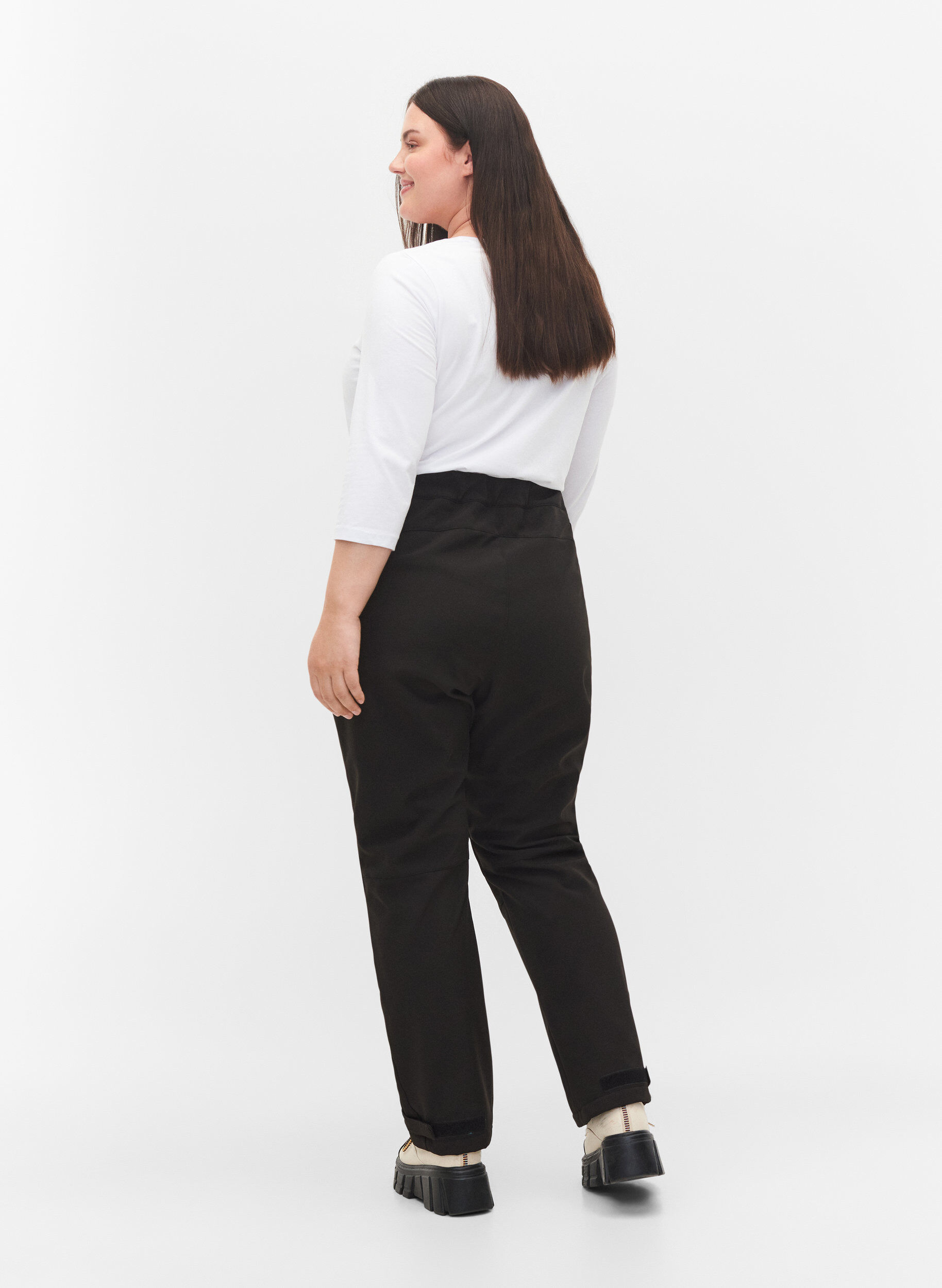 ZizziSoftshell bukser med justerbar velcro, Sort, Model image number 2