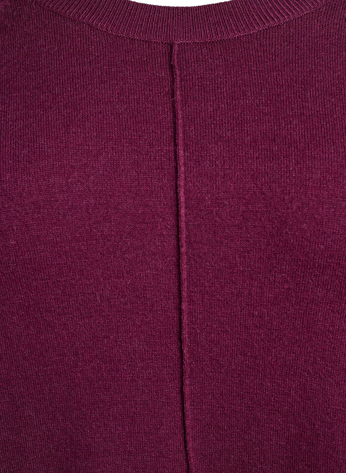 Kort strikkjole med raglan&aelig;rmer og midters&oslash;m, R&oslash;d, Packshot image number 2