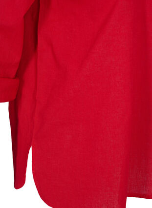 Skjortebluse med knaplukning, Chinese Red, Packshot image number 3
