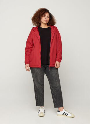 Kort jakke med lynlås og hætte, Rio Red, Model image number 2