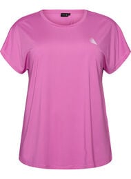 Ensfarvet tr&aelig;nings t-shirt, Lilla