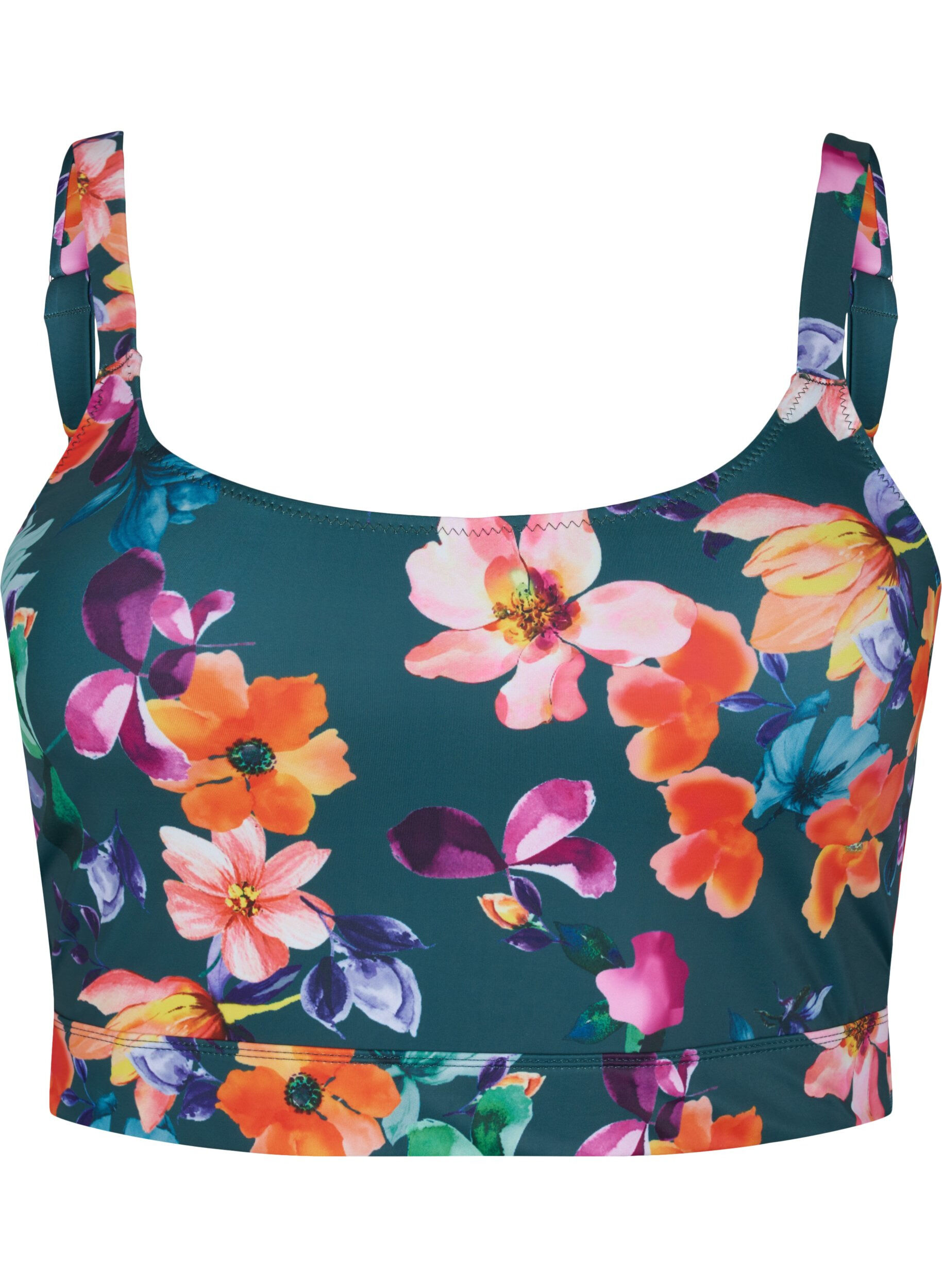 Zizzi Printet bikini top med regulerbare stropper, Meave Print, Packshot image number 0