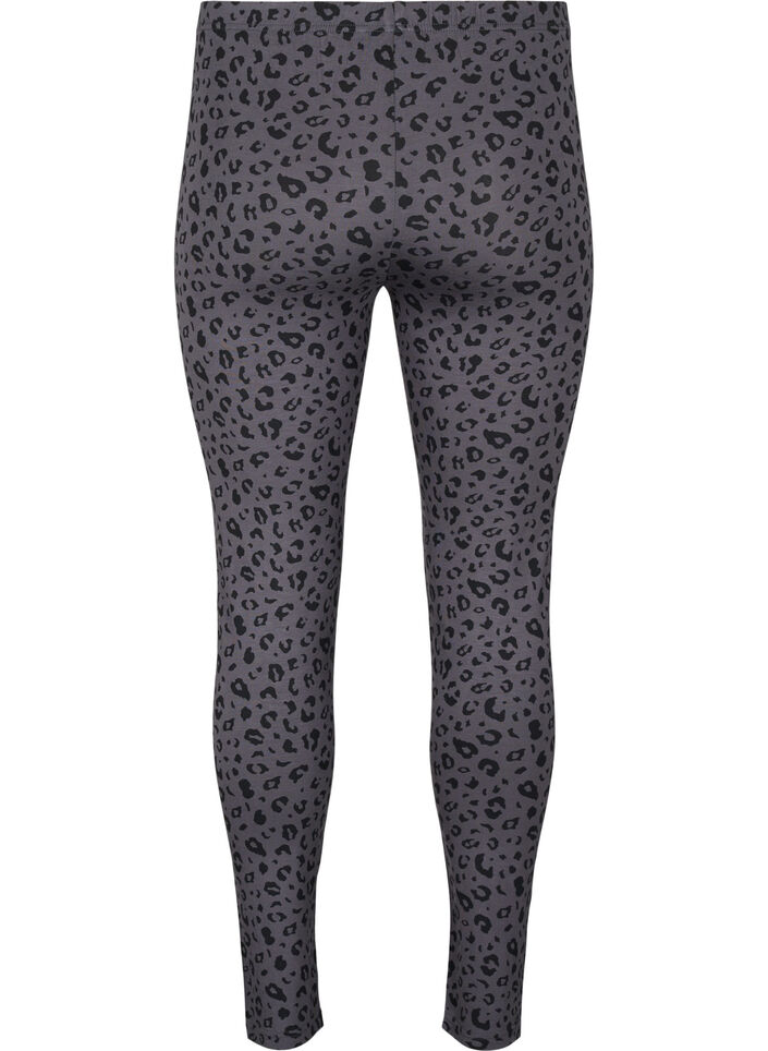 Viskose leggings med leo print, Grå, Packshot image number 1
