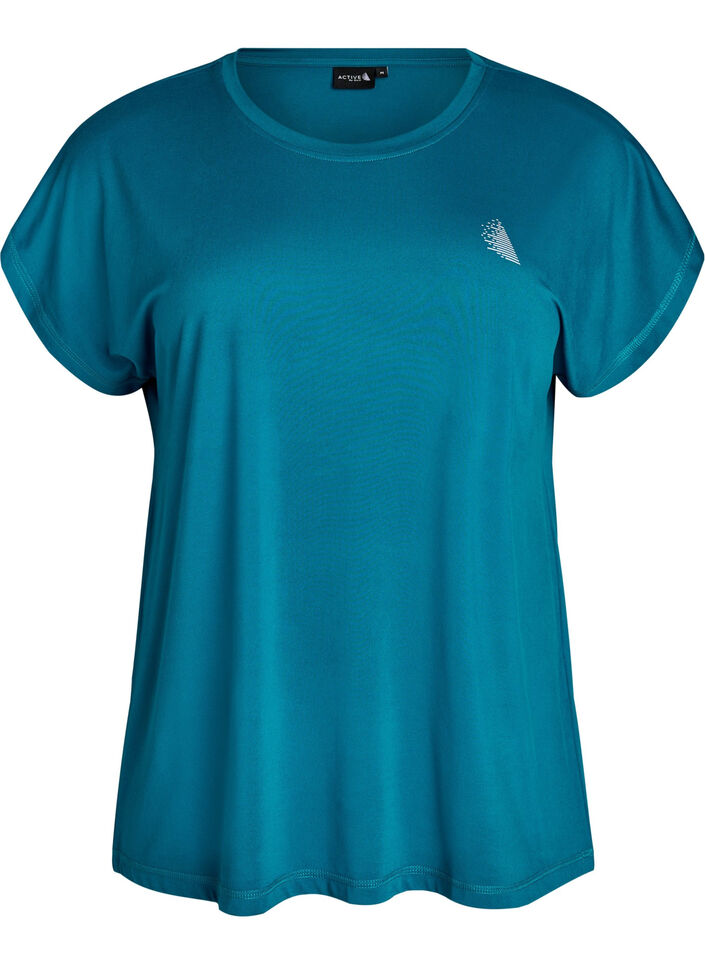 Ensfarvet tr&aelig;nings t-shirt, Gr&oslash;n, Packshot image number 0