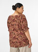 Viskosebluse med paisleyprint og firkantet udsk&aelig;ring, Brun, Model image number 2