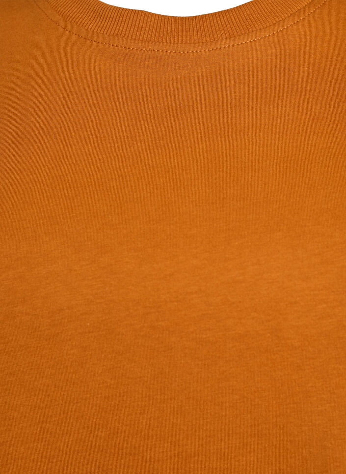 Basis t-shirt i bomuld med rund hals , Orange, Packshot image number 2