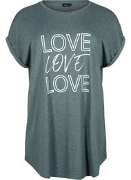 Kortærmet natkjole med tekstprint, 