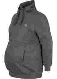 Graviditets sweatshirt med ammefunktion, Dark Grey Melange