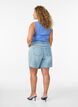Denimskorts med sl&aring;-om-effekt og h&oslash;j talje, Bl&aring;, Model image number 2